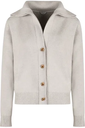 Bottega Veneta Truien, Dames, Grijs, S, Wol, Grijze Wollen Vest Sweater Aw 24