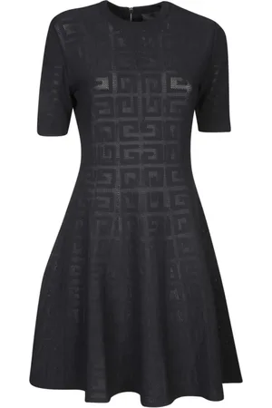 Givenchy Kleedjes, Dames, Zwart, S, Polyester, 4G Jacquard Zwarte Jurk