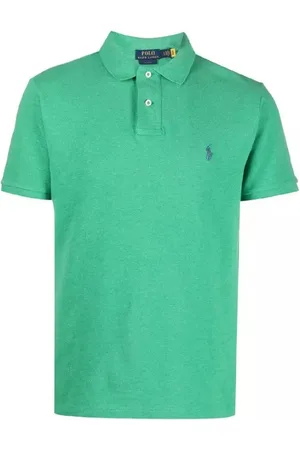 Ralph Lauren Tops, Heren, Groen, L, Katoen, Groene polo shirt met slim fit en logo