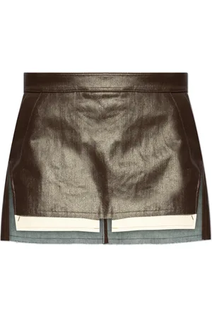 Rick Owens Rokken, Dames, Bruin, S, Katoen, Fog Cutoff Mini Rok