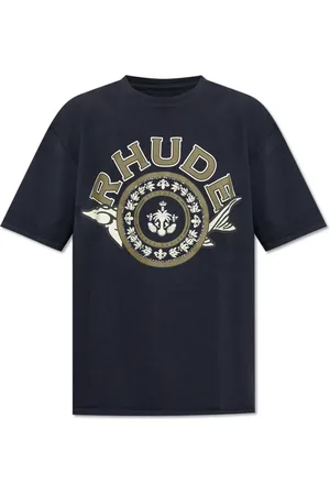 Rhude Tops, Heren, Zwart, L, Katoen, T-shirt met print