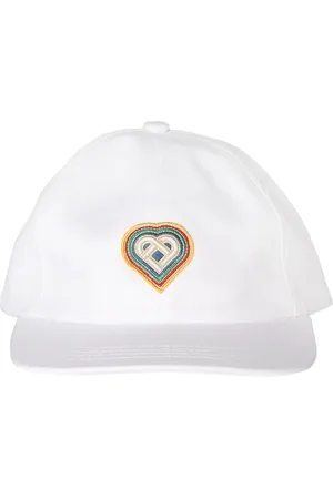 Casablanca Accessoires, Heren, Wit, ONE Size, Katoen, Regenboog Hart Baseball Cap