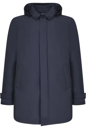 HERNO Mantels, Heren, Blauw, L, Nylon, Blauwe driekwart jas