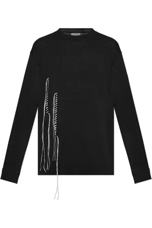 Y-3 Truien, Heren, Zwart, L, Polyester, Trui met franjes