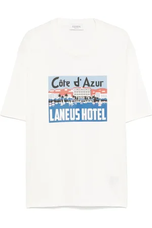 LANEUS Tops, Heren, Wit, M, Witte Crew Neck T-shirts en Polos