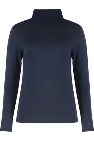Rhude Tops, Dames, Blauw, M, Polyester, Long Sleeve Logo Print Top