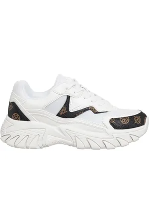 Guess Schoenen, Dames, Wit, 40 EU, Polyester, Abstract Multicolor Sneakers met veters