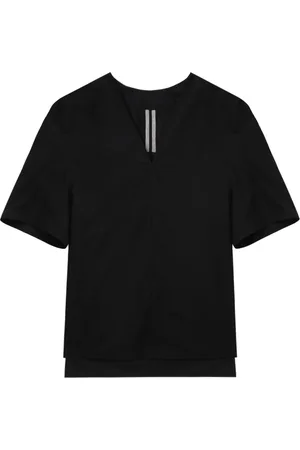 Rick Owens Tops, Dames, Zwart, XS, Katoen, Casual Zwart T-shirt met Korte Mouwen