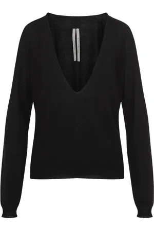 Rick Owens Truien, Dames, Zwart, S, Extreme V-hals Pullover