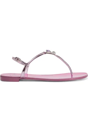 Giuseppe Zanotti Schoenen, Dames, Veelkleurig, 37 1/2 EU, Nuvo Rock Flat Sandaal