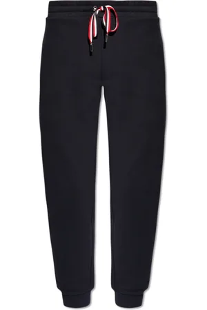 Moncler Broeken, Heren, Blauw, L, Katoen, Trainingsbroeken met Logo