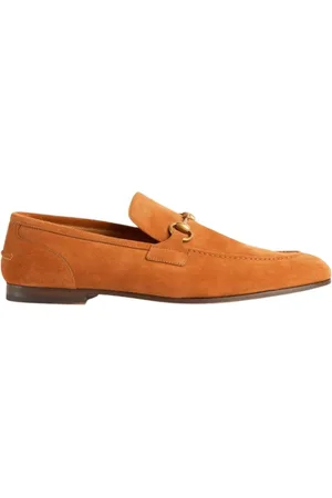 Gucci Schoenen, Heren, Bruin, 44 1/2 EU, Suède, Jordaan suède loafers