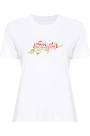 Givenchy Tops, Dames, Wit, S, Katoen, Witte Jersey Top met Bloemenprint