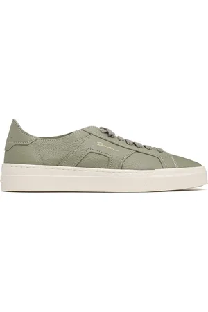 santoni Schoenen, Heren, Groen, 41 1/2 EU, Leer, Double Buckle Leren Sneakers