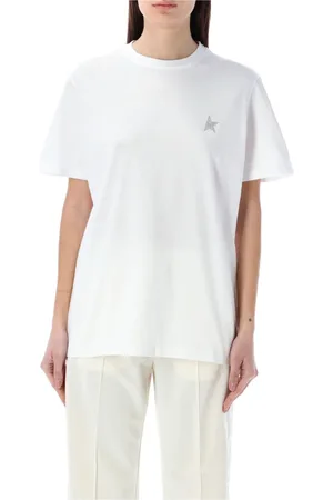 Golden Goose Tops, Dames, Wit, L, Katoen, Wit Ster Logo T-Shirt Ss 25