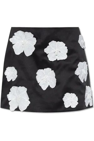 ROTATE Rokken, Dames, Zwart, M, Polyester, Rok met Bloemmotief Applicaties