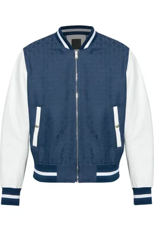 Givenchy Jassen, Heren, Blauw, M, Denim, Monogram 72 Denim Varsity Jacket