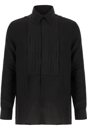 Givenchy Overhemden, Heren, Zwart, XL, Zijden overhemd