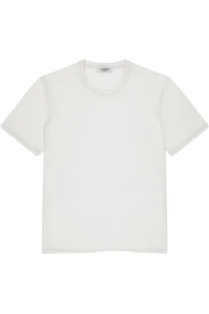 LANEUS Tops, Heren, Wit, S, Witte Crew Neck T-shirts en Polos