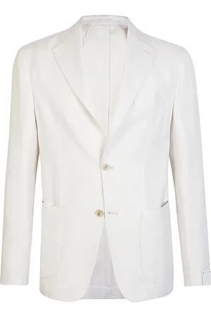 ELEVENTY Jassen, Heren, Wit, 4Xl, Linnen, Kasjmier Zijde Linnen Zachte Jas