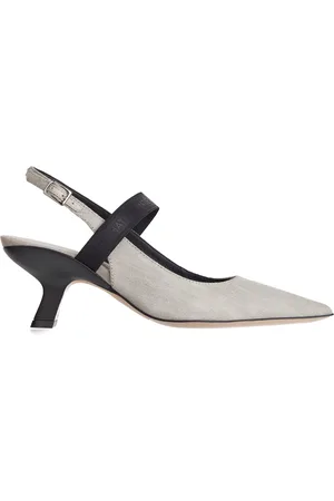 vic matiè Schoenen, Dames, Grijs, 39 EU, Denim, Denim Band Decollete Schoenen