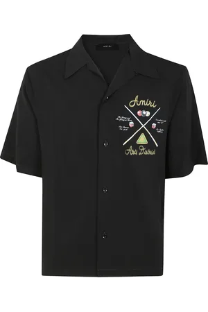 AMIRI Overhemden, Heren, Zwart, S, Pool Cue Bowling Shirt