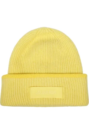 Jacquemus Accessoires, Heren, Geel, ONE Size, Wol, Gele Gros Grain Hoed
