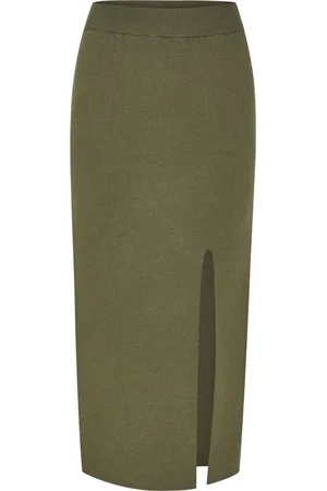 Gestuz Rokken, Dames, Groen, L, Polyester, Talli GZ HW Lange Rok