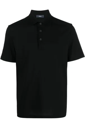 HERNO Tops, Heren, Zwart, M, Katoen, Polo Shirt
