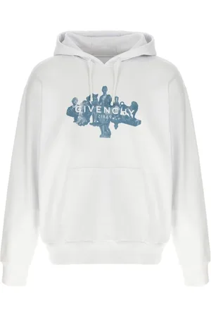 Givenchy Sweatshirts & Hoodies, Heren, Wit, S, Katoen, Witte Hoodie met Logo Print