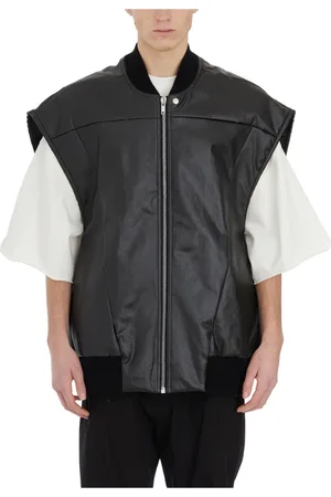 Rick Owens Jassen, Heren, Zwart, M, Denim, Denim Padded Jumbo Flight Vest