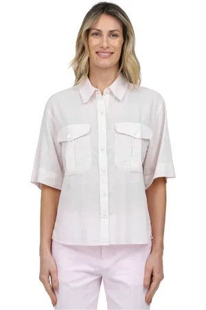 Aspesi Blouses & Shirts, Dames, Wit, S, Shirt met korte mouwen