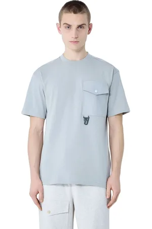 Moncler Tops, Heren, Grijs, S, Katoen, Katoenen Jersey Logo Motif T-Shirt