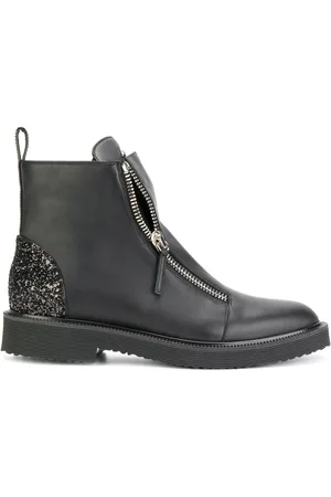 Giuseppe Zanotti Schoenen, Dames, Zwart, 39 EU, Leer, Tronchetto Enkellaarsjes