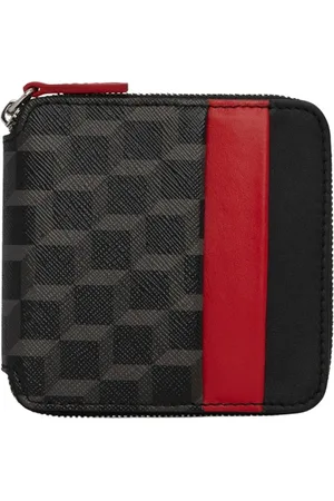 Pierre Hardy Accessoires, Heren, Zwart, ONE Size, Leer, Zwart Rood Kaarthouder Cube Perspective