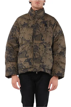 Represent Jassen, Heren, Groen, S, Puffer Jacket met Verborgen Rits
