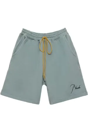 Rhude Korte broeken, Heren, Groen, M, Katoen, Logo Sweat Shorts