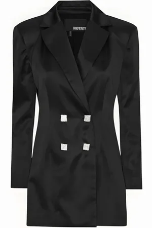 ROTATE Kleedjes, Dames, Zwart, L, Polyester, Mini Jurk Regular Fit