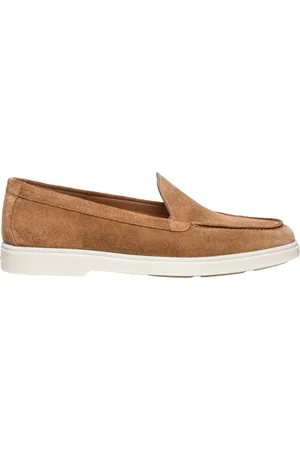 santoni Schoenen, Dames, Bruin, 38 EU, Leer, Leren Mocassins