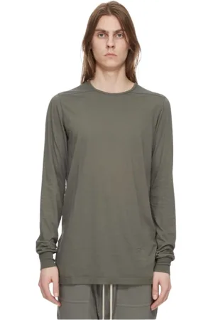 Rick Owens Sweatshirts & Hoodies, Dames, Groen, M, Katoen, Semi-transparant sweatshirt met lange mouwen