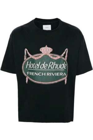 Rhude Tops, Heren, Zwart, S, Katoen, Riviera Tee