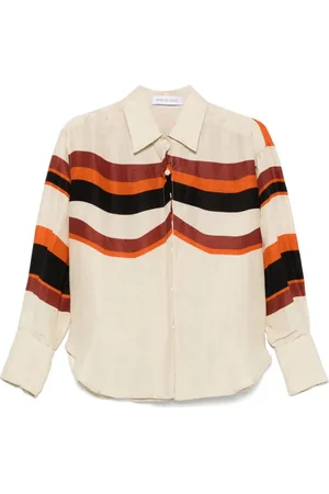RAQUEL DINIZ Blouses & Shirts, Dames, , M, Linnen, Kleurrijke Gestreepte Linnen Bahia Shirt