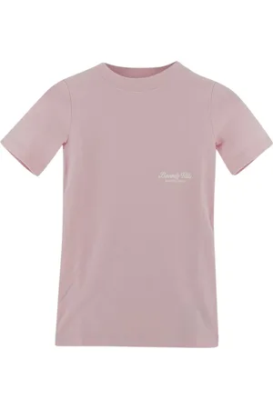 Balenciaga Tops, Dames, Roze, L, Katoen, Cotton Logo T-Shirt