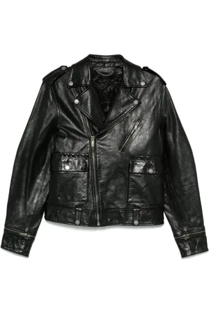 Golden Goose Jassen, Heren, Zwart, S, Leer, Biker Jacket