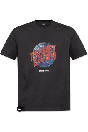 Balenciaga Tops, Heren, Zwart, S, Katoen, Planet Earth T-Shirt