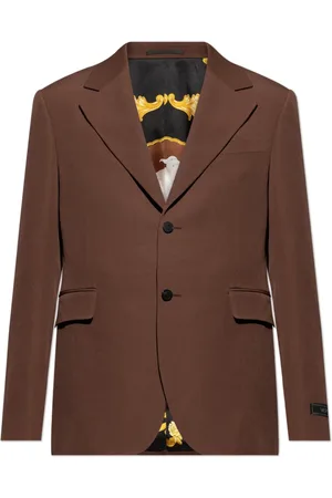 VERSACE Jassen, Heren, Bruin, M, Wol, Blazer met open revers