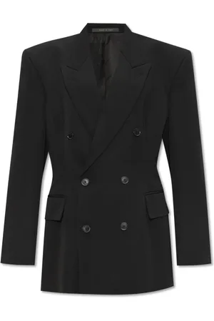 Balenciaga Jassen, Dames, Zwart, S, Wol, Double-breasted Blazer
