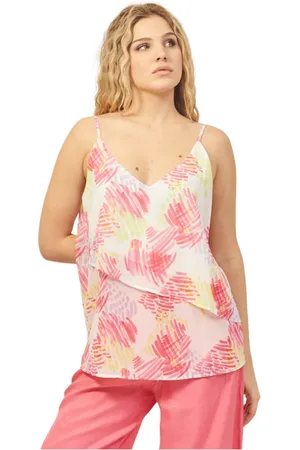 Armani Exchange Tops, Dames, Veelkleurig, M, Sporty Fantasy Blouse met Korte Mouwen