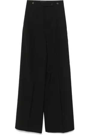 Givenchy Broeken, Dames, Zwart, S, Wol, Geplooide Broek