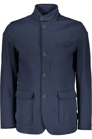 HERNO Jassen, Heren, Blauw, L, Wol, Wollen Blazer met Voorzak
